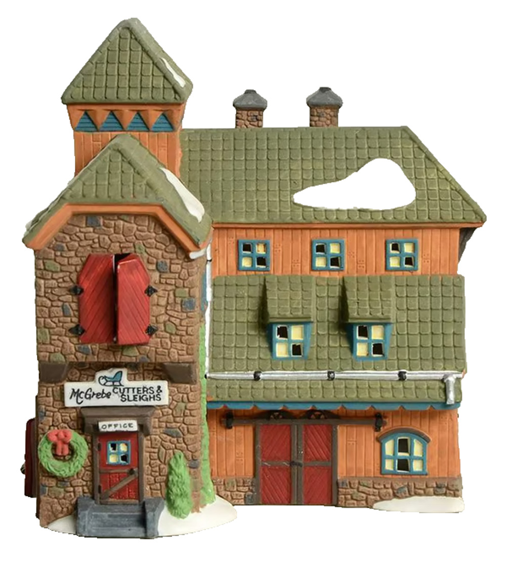 Dept 56 McGrebe Cutters & Sleighs Heritage Village Coll #56405 Retired NO Light